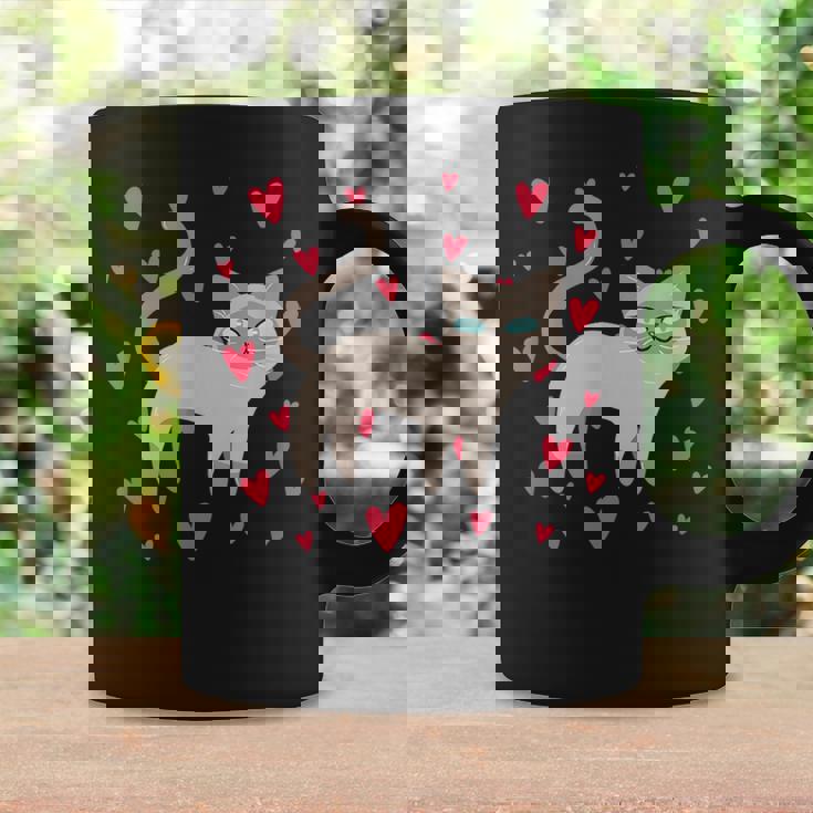 かわいいシャム猫プリント コーヒーマグ ギフトのアイデア