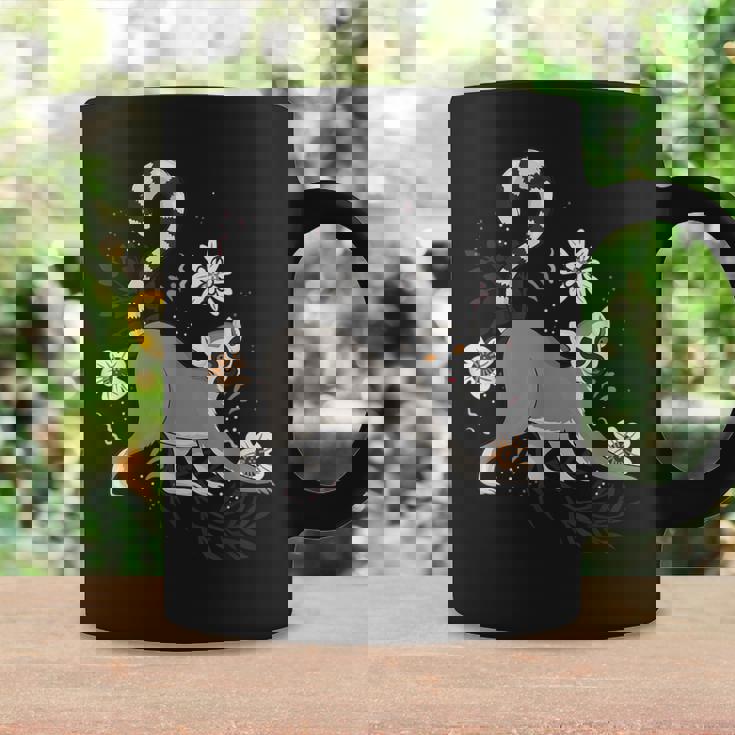 かわいい花 面白い動物キツネザル コーヒーマグ ギフトのアイデア