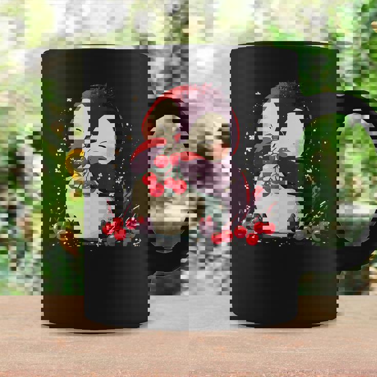 さくらんぼペンギン かわいい チェリー フルーツ アートワーク ペンギン好き コーヒーマグ ギフトのアイデア