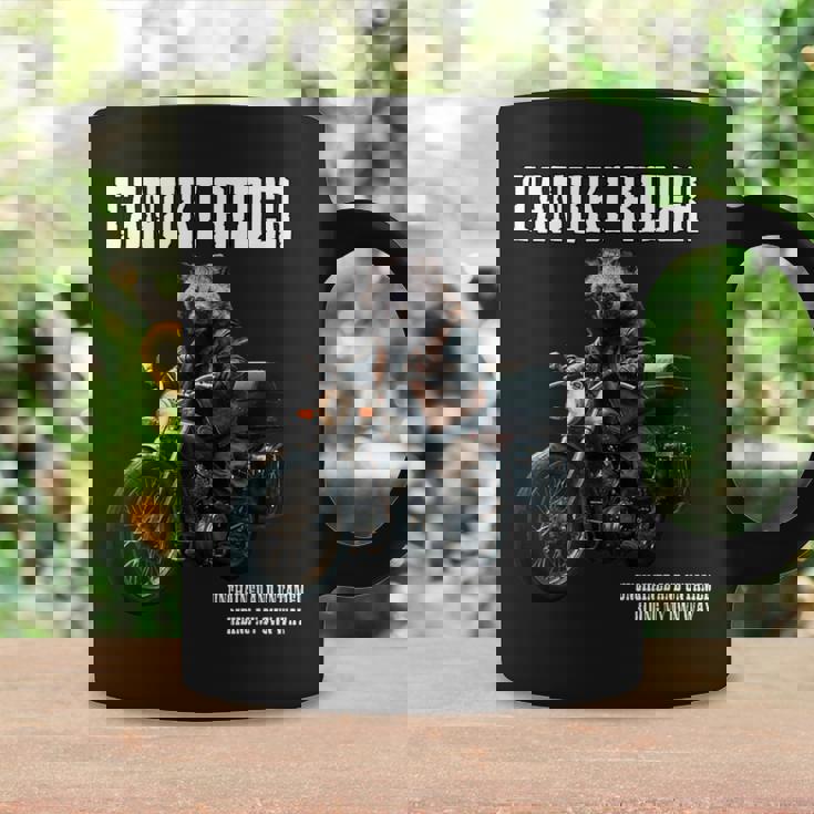 たぬきライダー バイク ビンテージ かっこいいタヌキ 狸 おもしろ 日本 動物 ユニーク オートバイ 乗り物 コーヒーマグ ギフトのアイデア