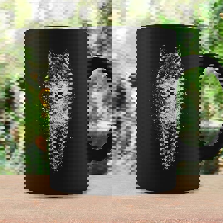 オオカミ 動物 モチーフ イラスト オオカミ 長袖tシャツ コーヒーマグ ギフトのアイデア