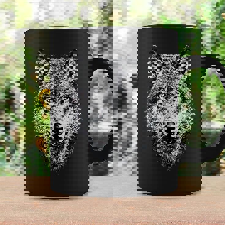 オオカミのモチーフ オオカミが大好き オオカミの群れ オオカミの犬 野生のオオカミ コーヒーマグ ギフトのアイデア