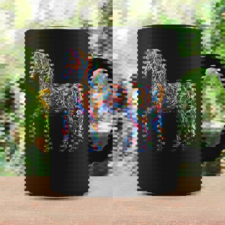 カラフルな抽象的な馬 コーヒーマグ ギフトのアイデア