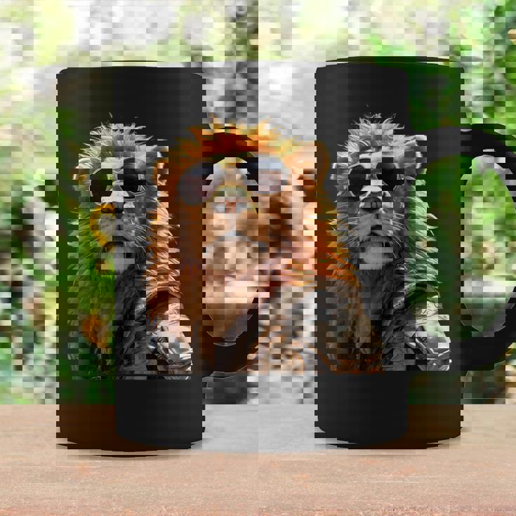 サングラスをかけたライオン 動物大好きライオン かわいいライオン コーヒーマグ ギフトのアイデア