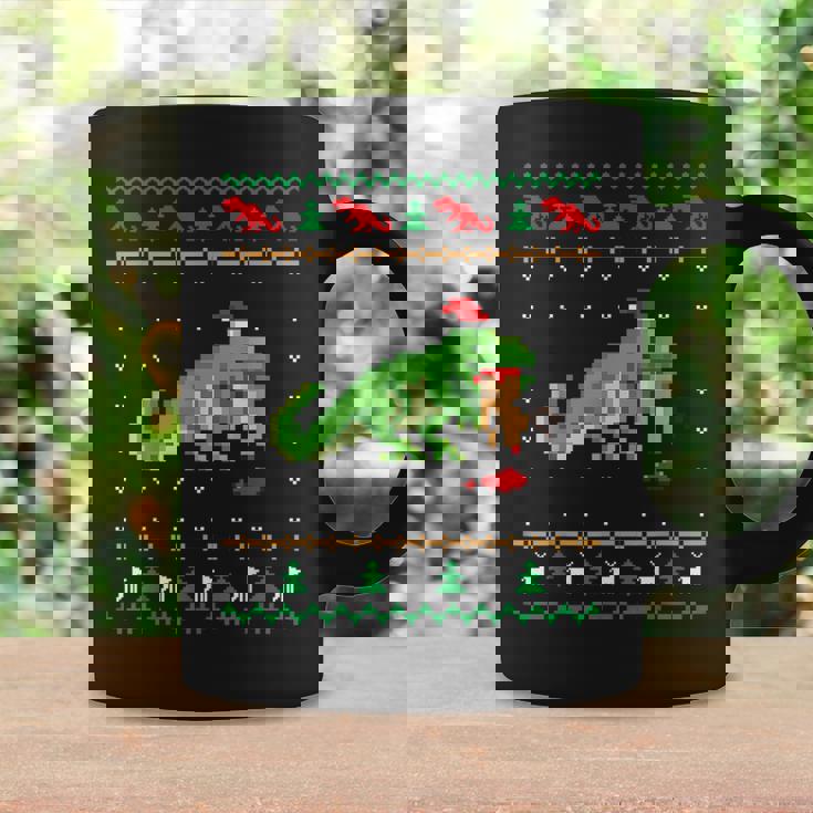 サンタ T-Rex 食べるトナカイ恐竜 アグリークリスマスセーター コーヒーマグ ギフトのアイデア