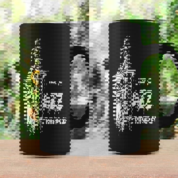 ジャズ・サックス レッツ・ジャズ・シング・アップlet's Jazz Thing Up 長袖tシャツ コーヒーマグ ギフトのアイデア