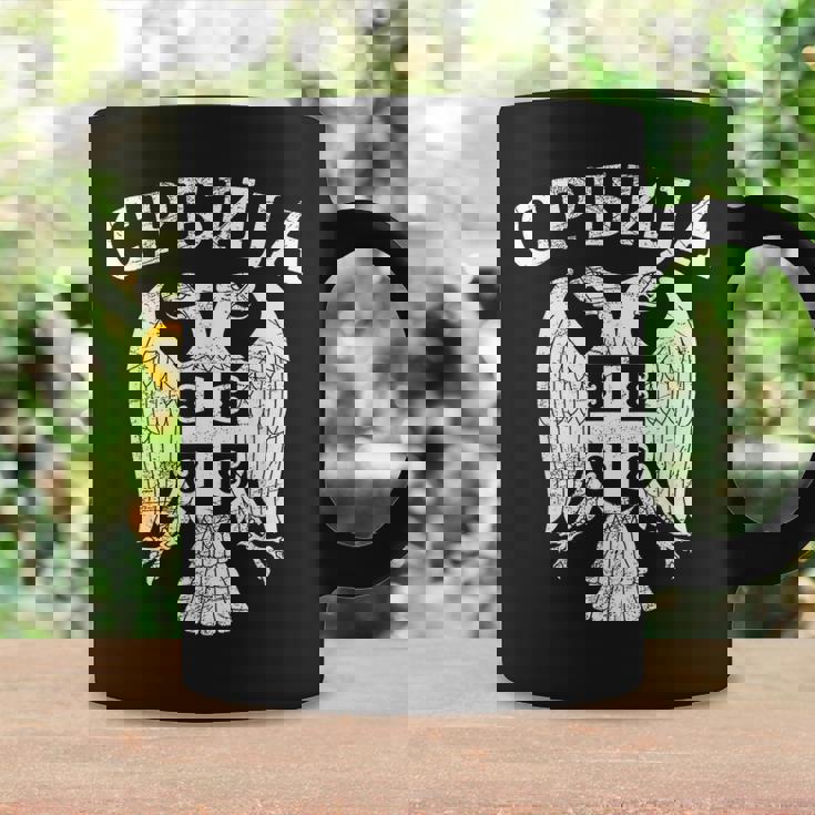 セルビア セルビア セルビア語 紋章 イーグル クロス 旗 キリル文字 コーヒーマグ ギフトのアイデア