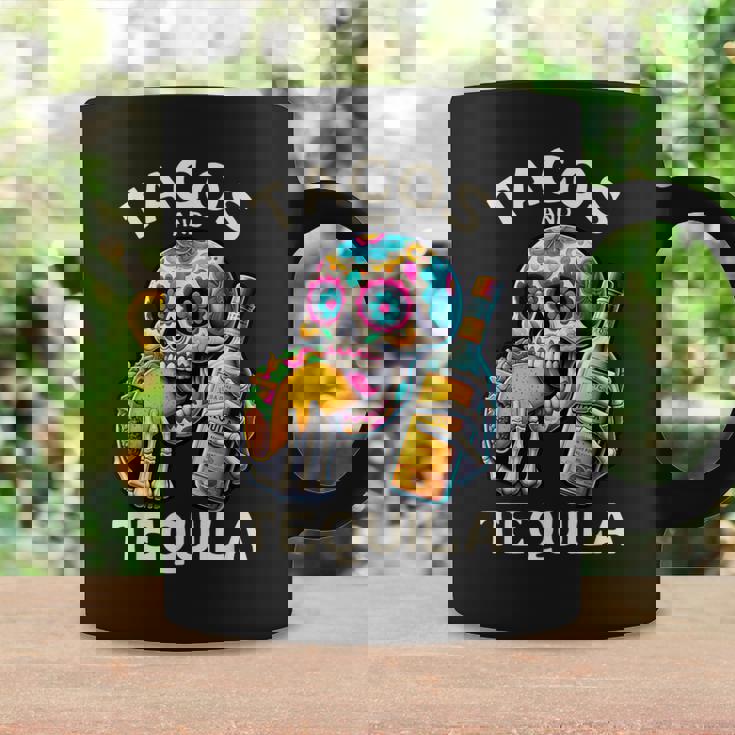 タコスとテキーラ キャンディスカル シンコ・デ・マヨ ロス・ムルトス コーヒーマグ ギフトのアイデア