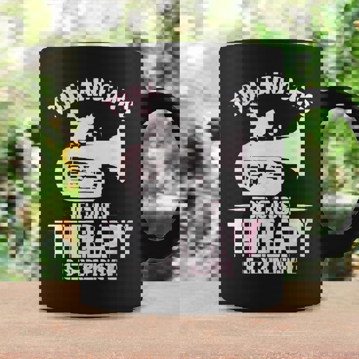 チューバ 水彩 チューバと猫 コーヒーマグ ギフトのアイデア