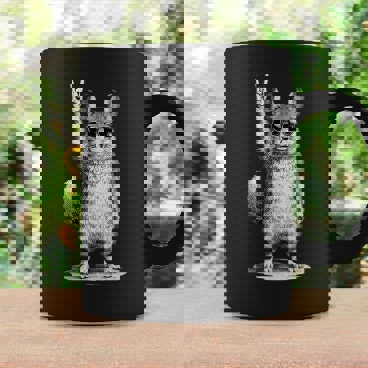 チンチラ ロックミュージック レトロ ヴィンテージ ペット愛好家 コーヒーマグ ギフトのアイデア