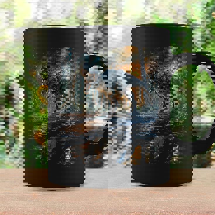 ティレックス 夜に吠える恐竜 リアルなグラフィックデザイン 長袖tシャツ コーヒーマグ ギフトのアイデア