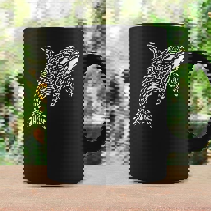 トライバル シャチ クジラ ハワイアン マオリ タトゥー オーシャン アート デザイン コーヒーマグ ギフトのアイデア