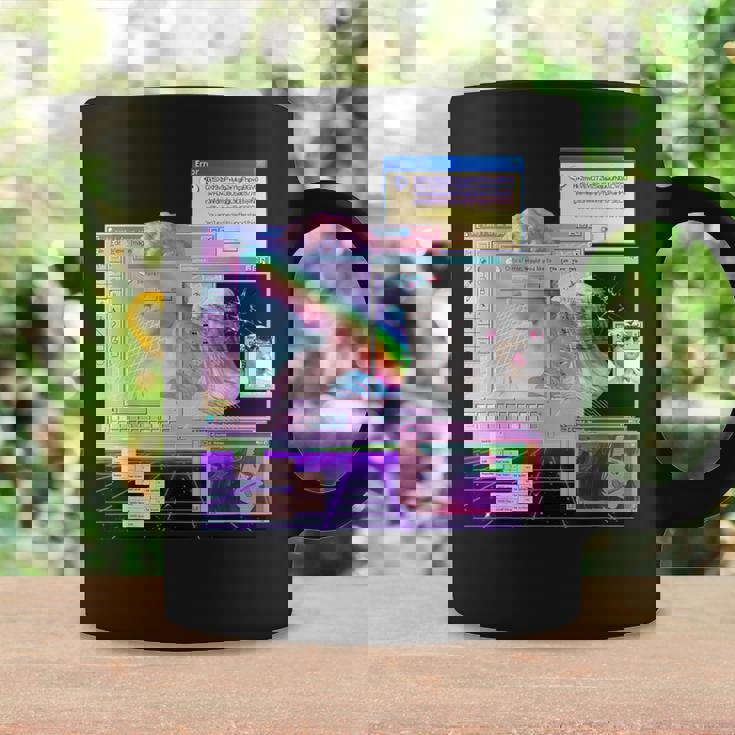 トリッピーサイバー美的ヴェイパーウェイヴインターネットクラシックアート コーヒーマグ ギフトのアイデア