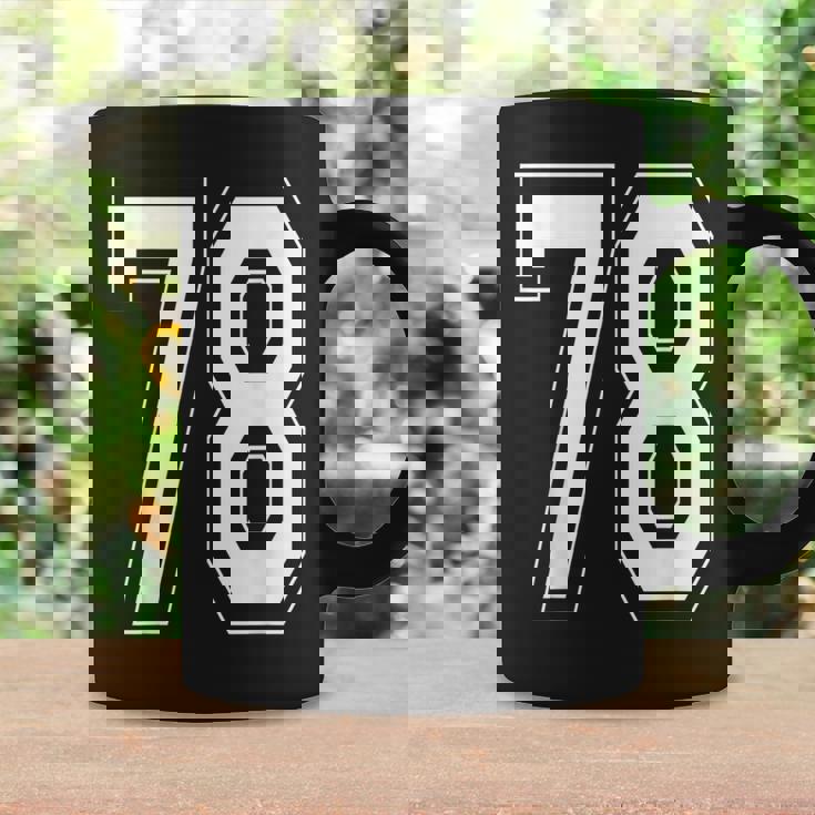ナンバー78 バーシティスタイル ボールド スポーツ 誕生日 ジャージ コーヒーマグ ギフトのアイデア