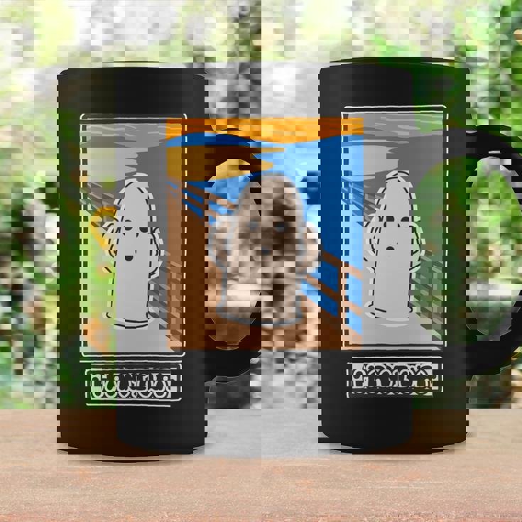 ハニワくん の ムンクの叫び 埴輪【ゆるフレンズ】名画 パロディ 歴史土器 キャラクター かわいい イラスト 面白い 長袖tシャツ コーヒーマグ ギフトのアイデア