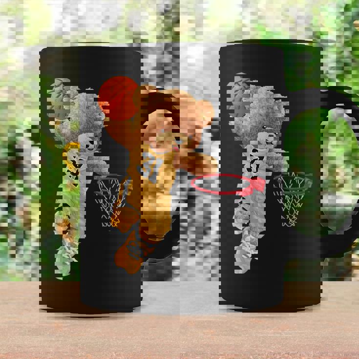 バスケットボール かわいい テディベア コーヒーマグ ギフトのアイデア