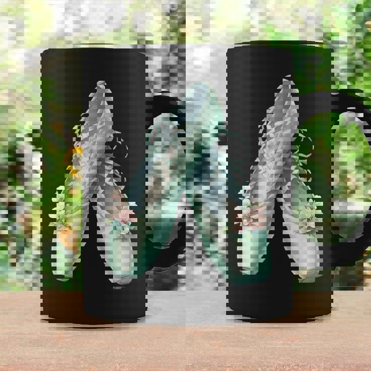 バレリーナガール ミントグリーン ダンス バレエ水彩画 コーヒーマグ ギフトのアイデア