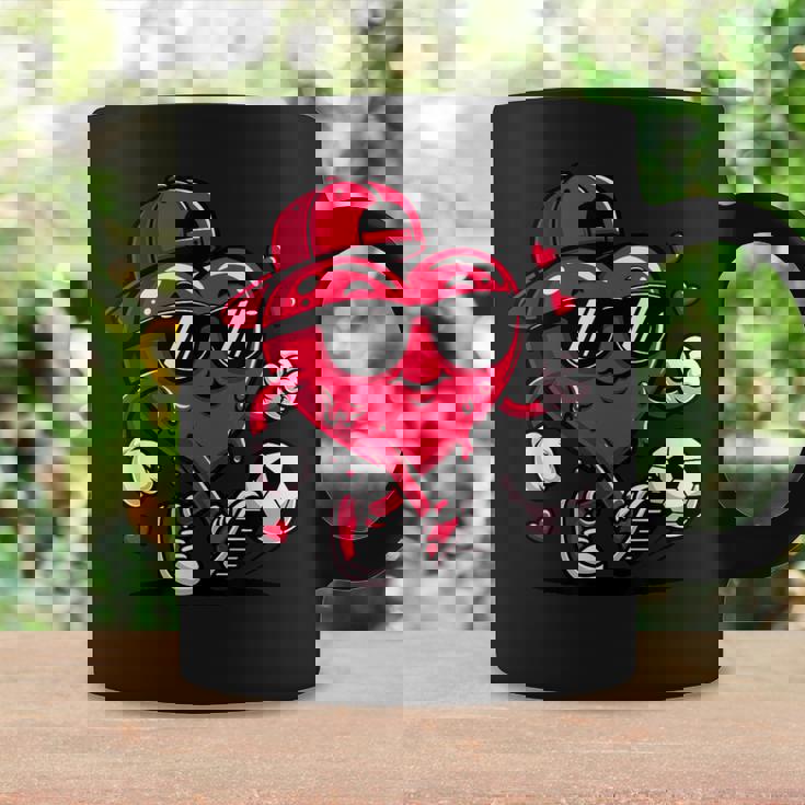 バレンタイン サッカー ハート ドリップ スポーツ 愛 バレンタインデー 男の子 コーヒーマグ ギフトのアイデア