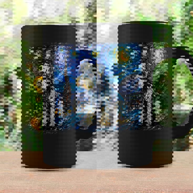 バン・ゴッホ 星月夜ミニチュア・シュナウザー 長袖tシャツ コーヒーマグ ギフトのアイデア