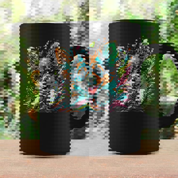 パピヨン犬の飼い主 パピヨン犬のアートワーク コーヒーマグ ギフトのアイデア