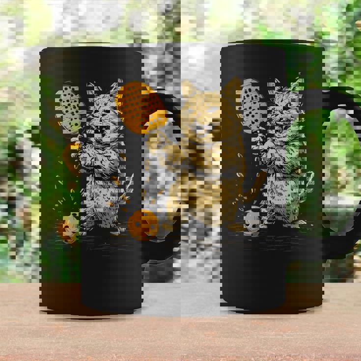 ピックルボール選手 ピックルボールの猫 長袖tシャツ コーヒーマグ ギフトのアイデア