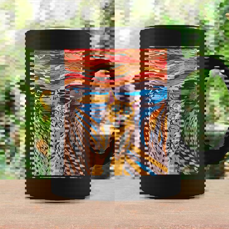 ファニー タビーキャット 絵画 ムンクの叫び パロディ コーヒーマグ ギフトのアイデア