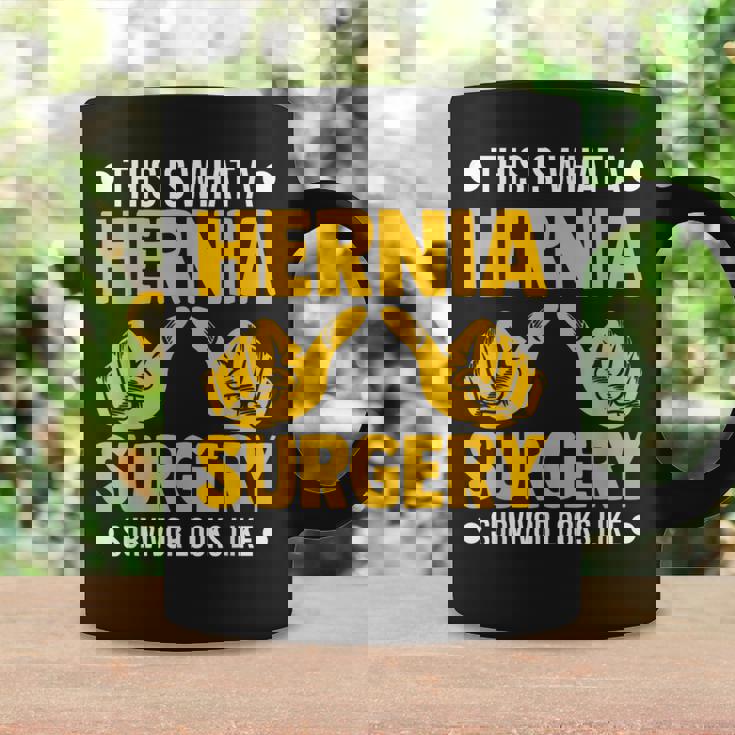 ヘルニア 手術 患者 回復 お見舞い 駄じゃれ コーヒーマグ ギフトのアイデア