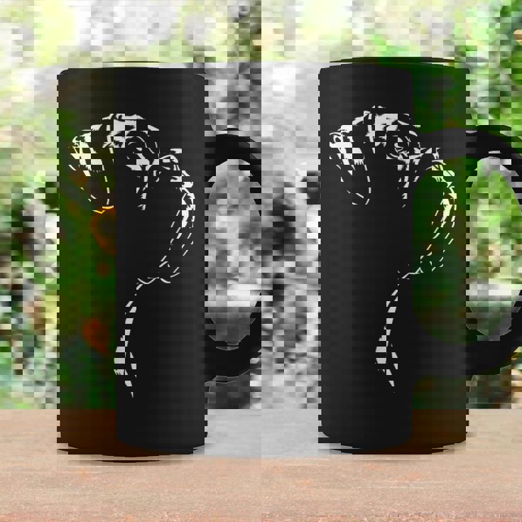 ボクサー ポートレート シルエット 犬 ドイツ ボクサー 犬 コーヒーマグ ギフトのアイデア