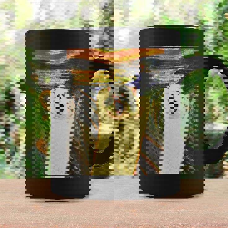 ポメラニアン 面白いtシャツ 犬 ムンクの叫び かわいい メンズ 子供 おもしろ 服 グッズ ネタ わんこ コーヒーマグ ギフトのアイデア