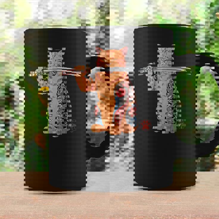 ヤクザ 猫 サムライ タトゥー 日本語 オレンジ 猫 グラフィック コーヒーマグ ギフトのアイデア