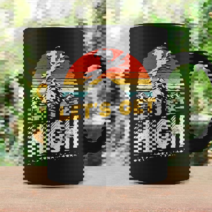 レトロヴィンテージスキー Let's Get High 長袖tシャツ コーヒーマグ ギフトのアイデア