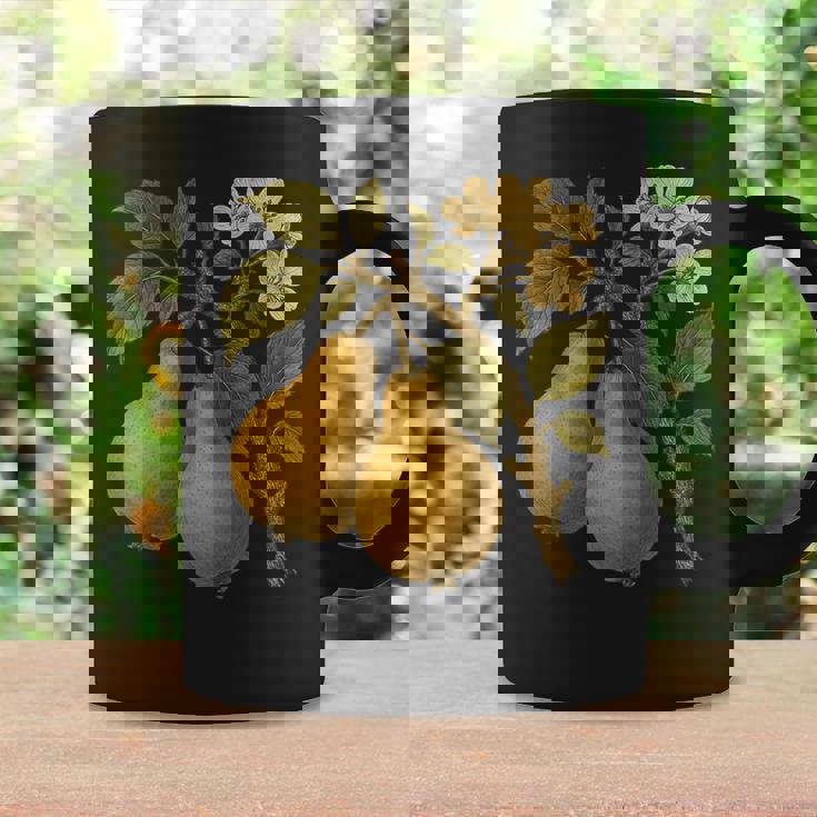 ヴィンテージボタニカル梨アートプリント コーヒーマグ ギフトのアイデア