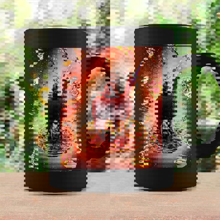 宇宙 猫 ライディング ラマ ユニコーン ピザ コーヒーマグ ギフトのアイデア