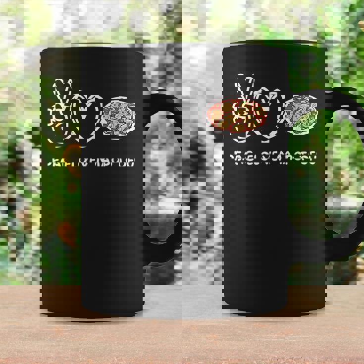 平和 愛 麻婆豆腐 レトロ 麻婆豆腐好き 食べ物好き コーヒーマグ ギフトのアイデア