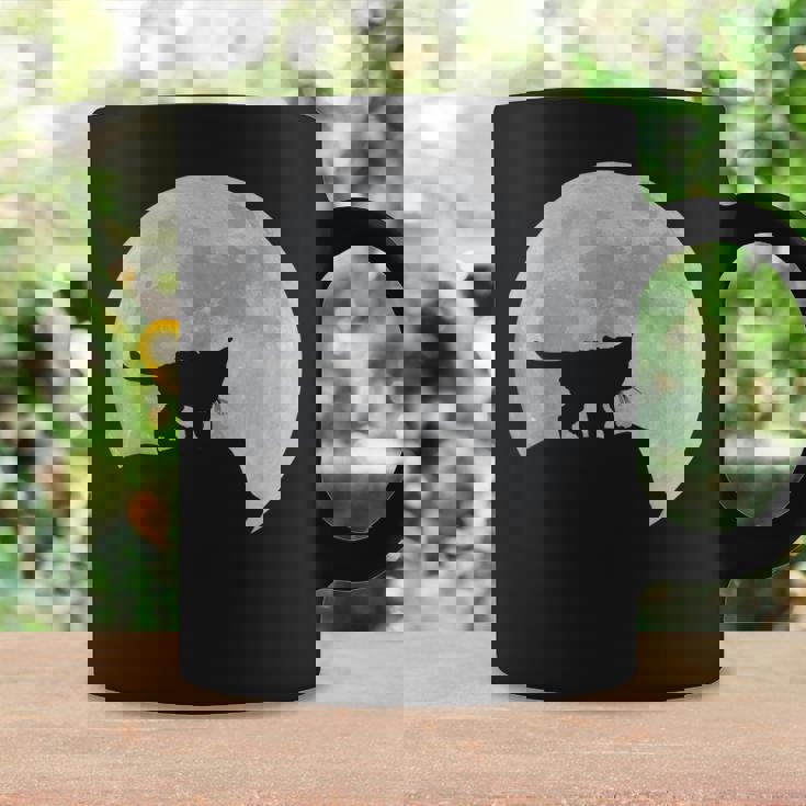 月と猫のシルエット ソマリ猫 コーヒーマグ ギフトのアイデア