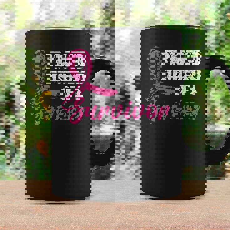 生存者の乳がん啓発の誇り高き夫。 長袖tシャツ コーヒーマグ ギフトのアイデア