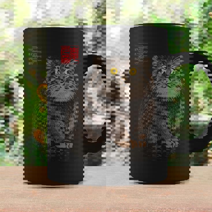 禅 マヌルネコ（パラスキャット）墨絵に着想を得たミニマルアニマルアート コーヒーマグ ギフトのアイデア