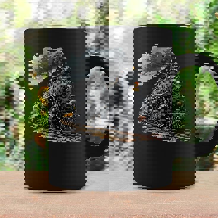 蒸気機関車 鉄道 機関車 ギフト 蒸気機関車 長袖tシャツ コーヒーマグ ギフトのアイデア