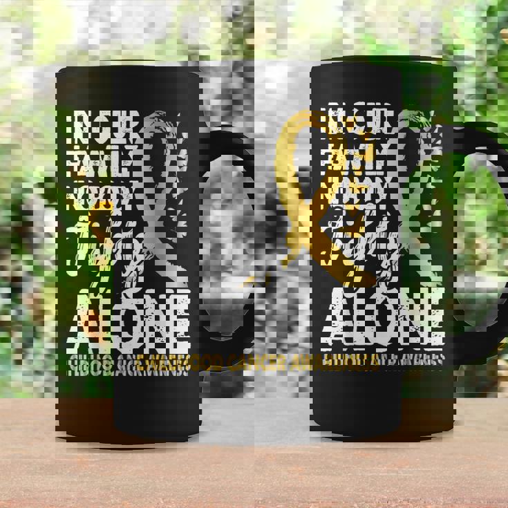 誰も一人で戦わない 小児がん啓発ゴールドリボン コーヒーマグ ギフトのアイデア