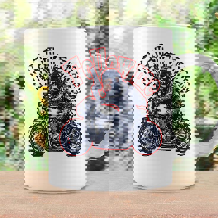 Followmeバイクに乗るゴリラのバックプリントデザイン コーヒーマグ ギフトのアイデア