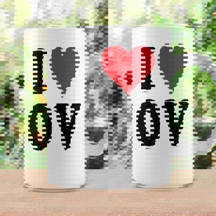 I Heart Ov Initials I Love OV First And Last Name O コーヒーマグ ギフトのアイデア