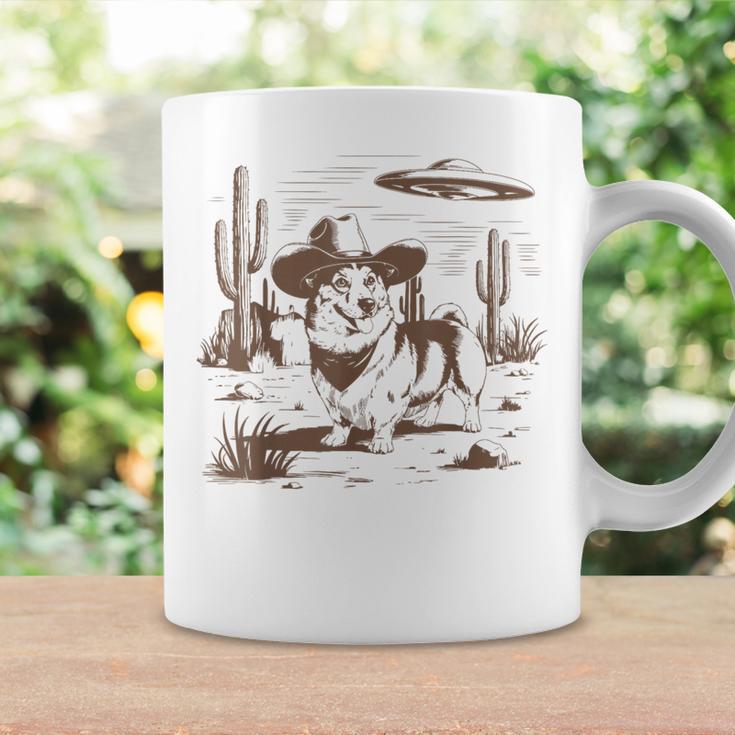 Ufo Corgi Western Alien Vintage 90S Wild West Fun Cowboy Dog Coffee Mug Gifts ideas