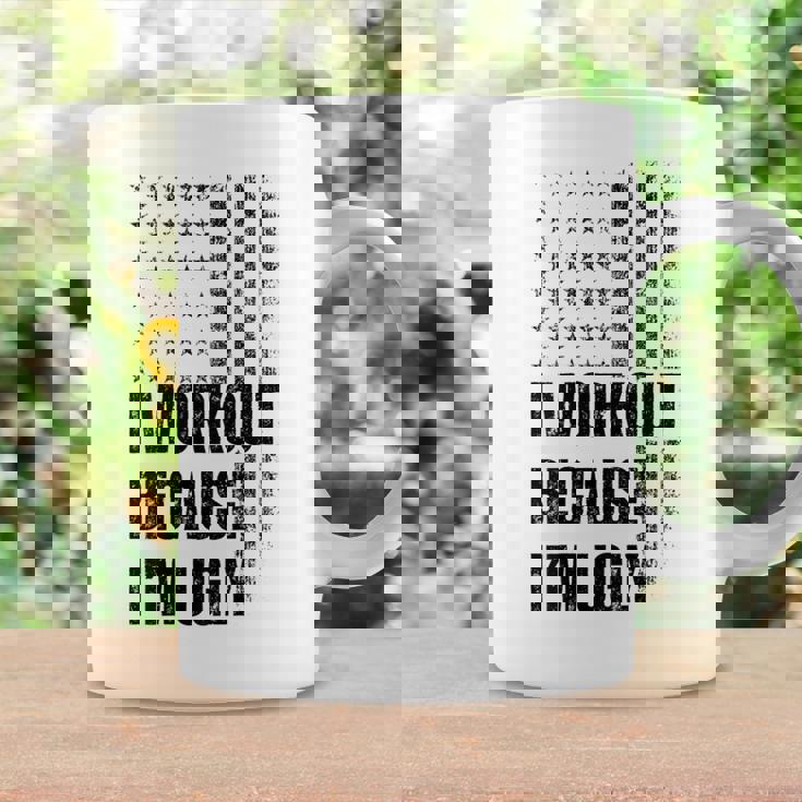 I Workout Because I'm Ugly Gym Fitness I Workout On Back Coffee Mug Gifts ideas