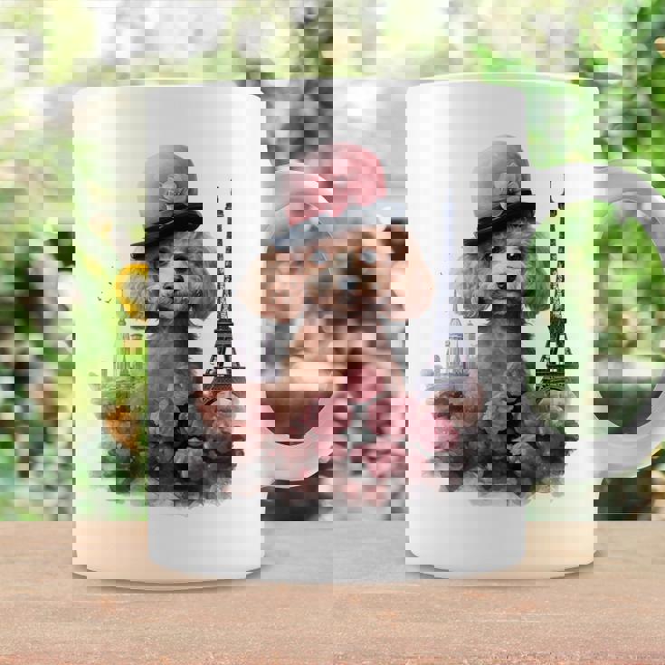 かわいい フランス パリ エッフェル塔 トイプードル パリジャンプードル 長袖tシャツ コーヒーマグ ギフトのアイデア