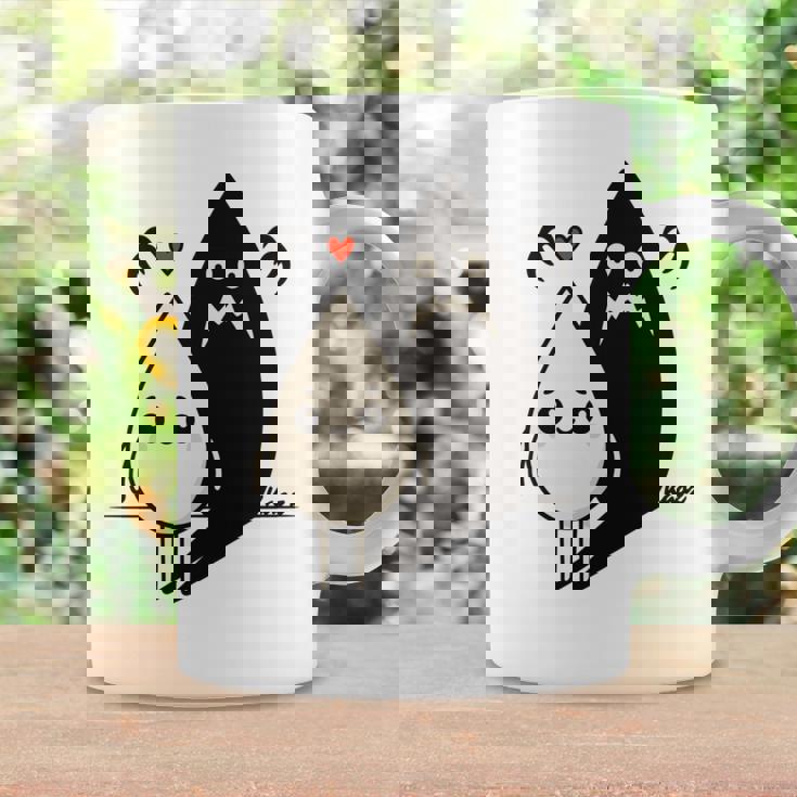 かわいい影モンスター コントラスト イラスト 長袖tシャツ コーヒーマグ ギフトのアイデア