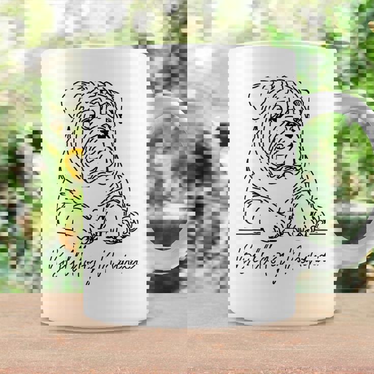 イングリッシュブルドッグ ママ ブルドッグ ママ キュート ラインアート 犬 アーティスティック コーヒーマグ ギフトのアイデア