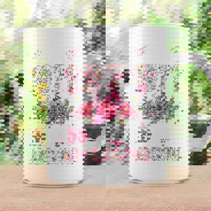 オンバック 55歳 1971年4月 花柄 55歳の誕生日 コーヒーマグ ギフトのアイデア