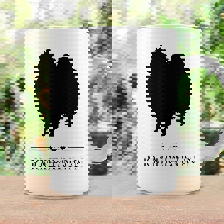 ポメラニアンブラックシルエット コーヒーマグ ギフトのアイデア