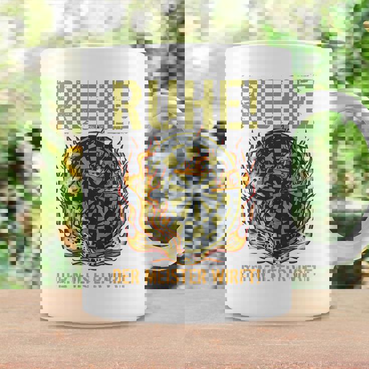 メンズ マスタースローダーツとダーツプレーヤーのバックプリント残り コーヒーマグ ギフトのアイデア