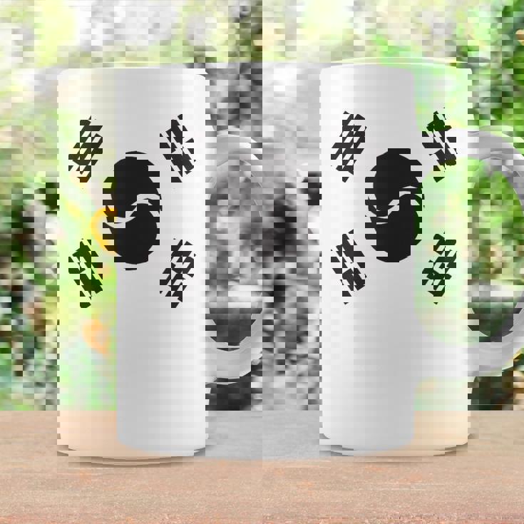 大韓民国 様式化された韓国国旗 ブラック コーヒーマグ ギフトのアイデア